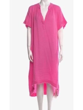 9Seed Tunisia V-Neck Midi Dress/Coverup, Pink, One Size, NWT